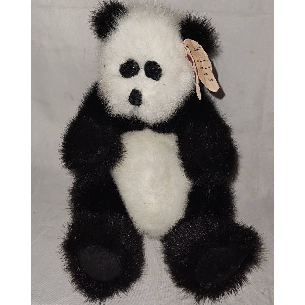TY 1993 Attic Treasures Collection - Checkers, "King Me!" Jointed Panda Bear. Ap